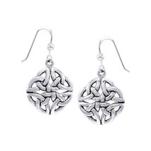 Jewelry Trends Sterling Silver Celtic Trinity Quadrata Designed Dangle E... - $63.99