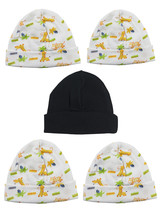 Bambini One Size Unisex Beanie Baby Caps (Pack of 5) 100% Cotton Prints/... - £13.29 GBP