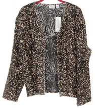 Chico’s Interlude Sheer Open Front Silk Jacket Women&#39;s(1)Black/Almond RT$228 NWT - £43.21 GBP