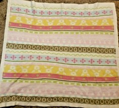 Hooray Cynthia Rowley Girls Knit Acrylic Baby Blanket Pink Green Stripes  - £31.20 GBP