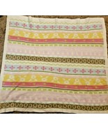 Hooray Cynthia Rowley Girls Knit Acrylic Baby Blanket Pink Green Stripes  - £31.13 GBP