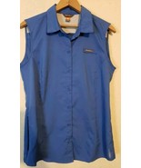 Eddie Bauer  womans size SMALL VENTED sleeveless outdoor shirt top blue ... - $21.71 CAD