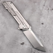 Hunting Knife D2 Folding Blade Titanium Alloy Handle Outdoor Tool  - £70.93 GBP