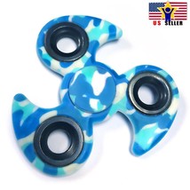 Pinwheel Tri Three Sides Arm Ceramic Fidget Fast Spin Multi Sky Camo Arm... - $6.73