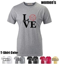 Love Volleyball Design Graphic Long Short Sleeves Women&#39;s Girl&#39;s T-Shirt Tee Top - £13.81 GBP