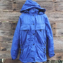 Eddie Bauer Womens Blue Purple Hooded Insulated Parka Size M - £23.79 GBP