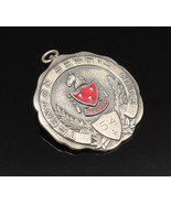 JOSTEN 925 Silver - Vintage Antique 1954 Enamel Trenton Sport Brooch Pin... - $124.73 CAD