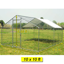 Chicken Run 10x10 FT Walk in Coop for Poultry Dog Rabbit Hen Cage Pen Me... - £159.49 GBP