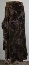 Ralph Lauren Womens Brown Paisley Burnout Velvet Skirt Rayon &amp; Silk 2X - $59.40