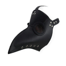 Zeckos Black Faux Leather Plague Doctor Medicine Mask with Smoke Lenses - £14.80 GBP