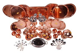 Dinner Set 55 Pieces pure copper Embossed Design - £649.29 GBP
