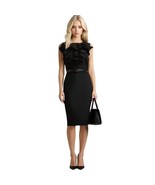 Emma &amp; Michele Ruffle Front Sheath Black Dress Size 8 - $24.75