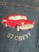 International denim aunthentic jeans jacket heartbeat of america 57 chevy - $100.12