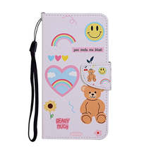 Anymob Samsung Pink Smiley Phone Cases Leather Flip Stand Cover - £23.07 GBP