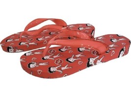 Betty Boop Flip Flop Thong Sandal Red Hearts Platform Shoes Size 8 - £8.69 GBP