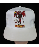 vintage 1980&#39;s 1990&#39;s Jordan hat snapback Salem One Size Bulls white NEV... - $121.99