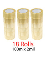 18 Rolls 2&quot; Packing Carton Sealing Tape 100M (110 Yard) 2 Mil Packaging ... - $46.74