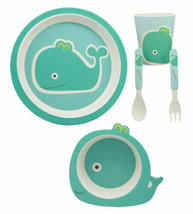 Moby Dick Whale Kids Children Toddler Baby 5 Piece Organic Bamboo Dinner... - £20.77 GBP