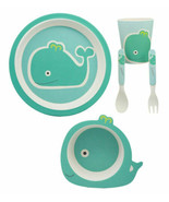 Moby Dick Whale Kids Children Toddler Baby 5 Piece Organic Bamboo Dinner... - £19.53 GBP