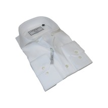 Men&#39;s Shirt Charles TYRWHITT 100% Cotton Cut-away Collar CHT-24 White Corded - $49.50