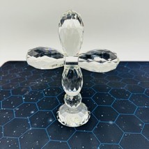 Oleg Cassini Crystal Cross Signed Glass  7in Iridescent Faceted Christia... - $36.47
