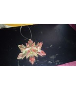Red and Green Glittered Resin Snowflake - $9.50