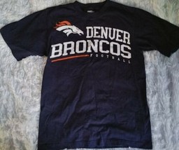 Reebok Denver Broncos Football T-Shirt Small Cotton Navy  - $12.34