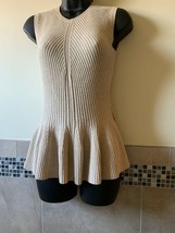 EUC REBECCA TAYLOR Beige Wool Sleeveless Sweater SZ XS - £59.37 GBP