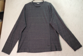 Calvin Klein Shirt Mens XL Gray 100% Cotton Long Casual Sleeve Round Neck Logo - £17.62 GBP