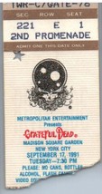 Grateful Dead Ticket Stub Septiembre 17 1991 Madison Square Jardín New York City - £34.95 GBP