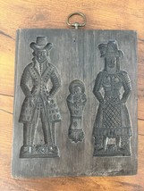 Antique Handmade Laxa Family Wooden Cookie Mold Handle 1973 Resin Family Nativit - £21.56 GBP