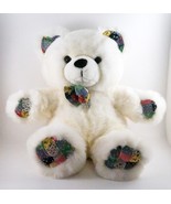 Circus Circus Plush Bear White Colorful Ears, Bow Tie and Paws Sits 14.5... - £15.66 GBP