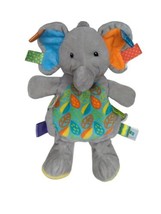 Taggies Little Leaf Elephant Mary Meyer Baby Plush gray blue orange leav... - £15.56 GBP