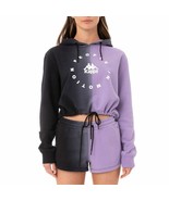 Kappa Authentic Kepulauan Black Violet People In Motion Cropped Hoodie L... - $54.70 CAD