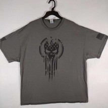 American  Punisher Style USA Flag Patriotic T-Shirt - Size 2xl Gently Used Grey - £8.78 GBP