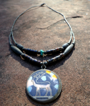 Deer Stag Brooch Necklace Native American south west USA - $25.68