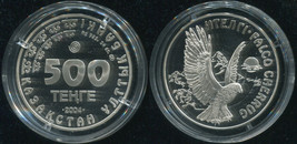 Kazakhstan 500 Tenge. 2004 (Silver. Coin KM#186. Proof) Saker Falcon - £185.68 GBP