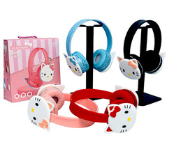 Hello Kitty Wireless Bluetooth Earmuffs Headphones Girl&#39;s Gift Headset Mic Built - £20.36 GBP