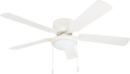 52&quot; White West Hill Ceiling Fan With Bowl Light Kit By Portage Bay 50254. - £128.18 GBP