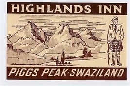 Highlands Inn  Luggage Label Piggs Peak Swaziland Africa - $14.89