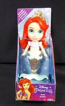 Disney Princess Mini Toddler ARIEL figure gold glitter Mermaid tail &amp; Tiara 2021 - £7.97 GBP