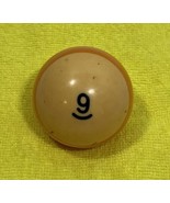 Pool Ball Billiards #9 Yellow &amp; White Vintage Replacement - £5.46 GBP