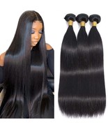 10A Brazilian Straight Human Hair Bundles 18 20 22 Inch 100 Unprocessed ... - $97.01