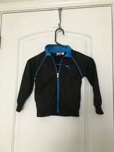 Puma Boys Black &amp; Blue Zip Track Jacket Size 4  - £28.98 GBP