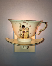 14K Porcelain snowman teapot night light - $21.67