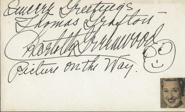 Primary image for Charlotte Greenwood Signed Vintage 3x5 Index Card JSA 