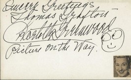 Charlotte Greenwood Signed Vintage 3x5 Index Card JSA  - £77.76 GBP