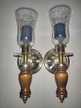 Set Of Two Homco Vintage Brass Candle Holder Sconces - $29.70