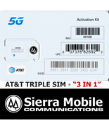 AT&amp;T 5G TRIPLE SIM CARD &quot;3 IN 1&quot; MINI  • MICRO • NANO 4G 5G  GSM LTE • T... - £6.18 GBP