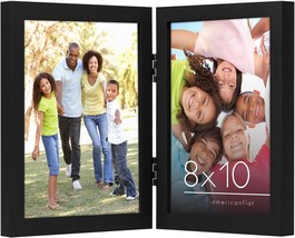  8x10 Picture Frame in Black Double Picture Frame with Engineered Wood and - £24.88 GBP